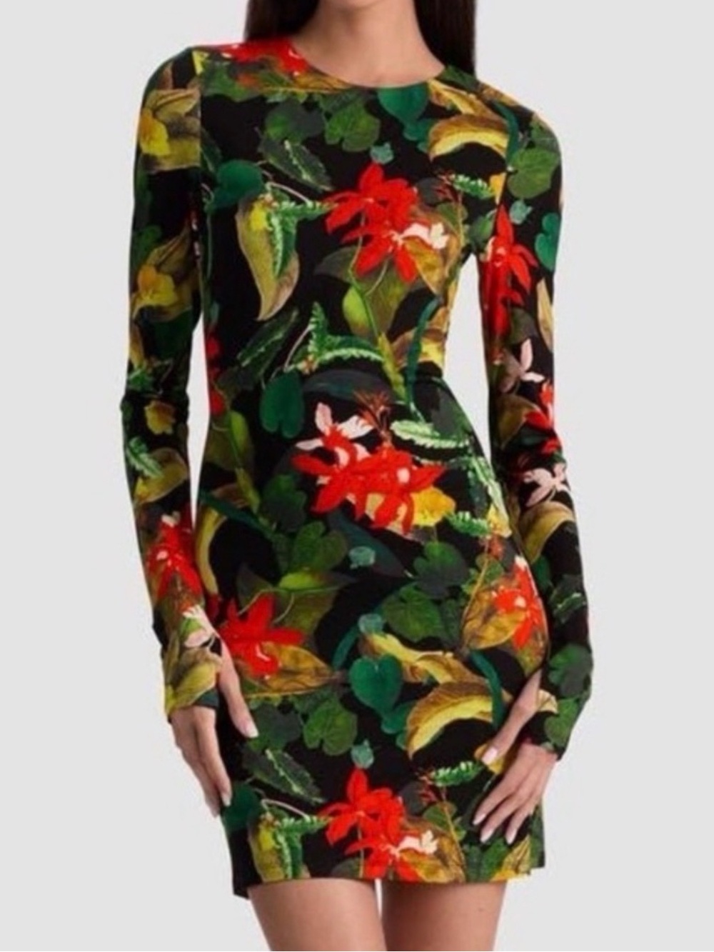Alice + Olivia Delora Tropical Print Long Sleeve
Minidress